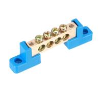 QUARKZMAN 5 Pcs 4 Positions Barre De Jonction À Pont En Laiton Pour Distribution Électrique Bleu 78x12x22mm