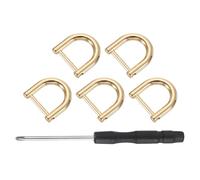 QUARKZMAN 5 Pcs Anneau D À Vis en Fer À Cheval Anneaux D en Forme De U De Remplacement pour Sac À Main Porte-Clés Boucle De Sangle, 0.47x0.47inch, Or Clair
