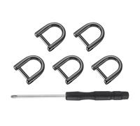 QUARKZMAN 5 Pcs Anneau D Vis À Oeil Anneau en Forme De U pour Sac À Main Porte-Clés Boucle, 0.32x0.35inch, Noir