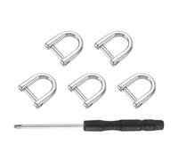 QUARKZMAN 5 Pcs Anneau D Vis À Pitons Anneau en Forme De U pour Purse Keychain Strap Buckle, 0.32x0.35inch, Silver