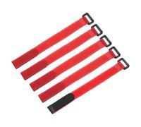 QUARKZMAN 5 Pcs Bandes De Fixation Reutilisables Pour Batterie 20mm x 25cm Nylon Multifonction Sangle Ajustable Pour Batterie Attache Rapide Crochet Et Boucle, Rouge