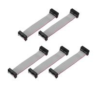 QUARKZMAN 5 Pcs Câble Plat Ruban IDC, Pas 2.54mm Largeur 20mm Longueur 10cm 16 Broches FC à FC Connecteur Plat Ruban Fil Jumper pour PC, Affichages LED