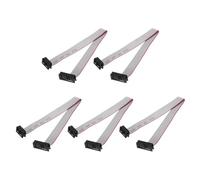 QUARKZMAN 5 Pcs Câble Ruban Plat IDC, Pas 2.54mm Largeur 12mm Longueur 20cm 10 à 16 Broches FC à FC Connecteur Ruban Plat Fil Jumper pour PC, Écrans LED