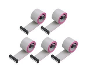 QUARKZMAN 5 Pcs Connecteur IDC Câble Plat Ruban, 26 Broches Pas 2.54mm Longueur 1m FC Vers FC Double Connecteur Femelle Câble Plat Ruban Fil Pour Électronique Industrielle, Gris