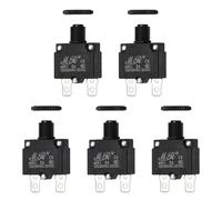 QUARKZMAN 5 Pcs Disjoncteur Thermique 5Amp, 125/250V AC 32V DC Interrupteur De Protection Contre Les Surcharges De Circuit À Réinitialisation Manuelle Par Bouton-Poussoir, Noir
