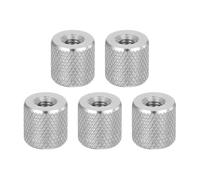 QUARKZMAN 5 Pcs Ecrous À Ailettes Moletés Plats M4, 304 Acier Inoxydable Tête Plate Moleté Diamant Trou Traversant Écrous De Réglage Serrage Pour Électronique, Machine, D10 x H10mm