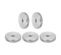 QUARKZMAN 5 Pcs Ecrous À Ailettes Plats Moletés M5, 304 Acier Inoxydable Tête Plate Diamant Moleté Trou Traversant Écrous De Réglage Fixations Pour Électronique, Machine, D25 x H5mm