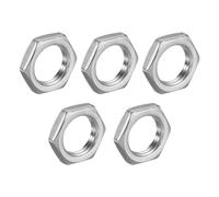 QUARKZMAN 5 pcs Fonte Tuyau Raccord Hex Contre-écrou, 304 Inox Acier Hex Verrouillage Écrou 1/2" Femelle Filetage (DN15) pour Plomberie Fixe, Eau Balai et Châssis Nettoyeur