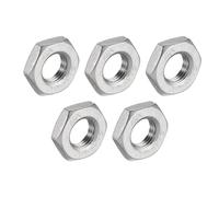 QUARKZMAN 5 pcs Fonte Tuyau Raccord Hex Contre-écrou, 304 Inox Acier Hex Verrouillage Écrou 1/8" Femelle Filetage (DN6) pour Plomberie Fixe, Eau Balai et Châssis Nettoyeur