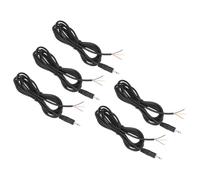 QUARKZMAN 5 Pcs Jack Mâle 3.5mm Vers Fil Nu Extrmit Ouverte Remplacement 26AWG TRS 2 Pôles Stro 1/7" Mono Câble Audio Prise Jack