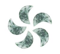 QUARKZMAN 5 Pcs Pierre De Lune Cristal, 0.5 Pouce Longueur Pierre Naturelle Jaspe Vert Salissureté En Vrac, Pierres De Poche Sculptées Pour Méditation Équilibre Pendentif Ornementation