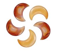 QUARKZMAN 5 Pcs Pierre De Lune Cristal, 1.2 Pouce Longueur Agate Rouge Naturelle Gemme de Lune En Gros, Pierres De Poche Sculptées Pour Méditation Équilibrage Pendentif Ornementation