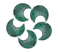 QUARKZMAN 5 Pcs Pierre De Lune Cristal, 1.2 Pouce Longueur Cristal De Malachite Naturel Pierre De Lune En Vrac, Pierres De Poche Sculptées Pour Méditation Équilibrage Pendentif Ornementation