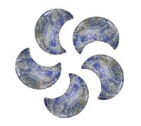 QUARKZMAN 5 Pcs Pierre De Lune Cristal, 1.2 Pouce Longueur Lapis Lazuli Naturel Gemme En Vrac, Pierres De Poche Sculptées Pour Méditation Équilibrage Pendentif Ornementation