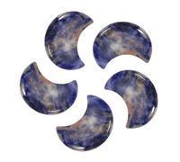 QUARKZMAN 5 Pcs Pierre De Lune Cristal, 1.2 Pouce Longueur Pierre Naturelle À Veines Bleues Gemme De Lune En Gros, Pierres De Poche Sculptées Pour Méditation Équilibrage Pendentif.