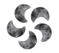 QUARKZMAN 5 Pcs Pierre De Lune Cristal Anti-Stress, 1.2 Pouce Longueur Labradorite Naturelle Gemme En Vrac, Pierres De Poche Sculptées Pour Méditation Équilibrage Pendentif Ornementation