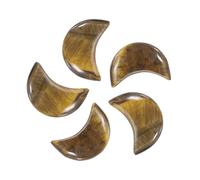 QUARKZMAN 5 Pcs Pierre De Lune Cristal De Méditation, 0.5 Inch Longueur Oeil De Naturel Pierre Précieuse En Vrac, Pierres De Poche Sculptées Pour Méditation Équilibrage Pendentif.