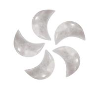 QUARKZMAN 5 Pcs Pierre De Lune Cristal De Souci, 0.5 Pouce Longueur Agate Naturelle Pierre De Lune En Gros, Pierres De Poche Sculptées Pour Méditation Équilibrage Pendentif Ornementation