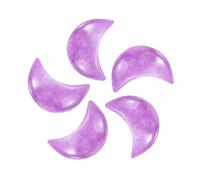 QUARKZMAN 5 Pcs Pierre De Lune En Cristal, 0.5 Pouce De Longueur Lépidolite Pourpre Naturelle En Vrac, Pierres De Poche Sculptées Pour Méditation Équilibrage Pendentif Ornementation