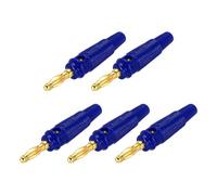 QUARKZMAN 5 Pcs Prises Banane 4mm, 20A 9.5mm OD 53.8mm Longueur Connecteurs Câble Haut-Parleur, Connecteur Banane pour Câble Audio Haut-Parleur, Bleu