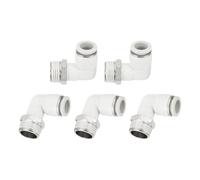 QUARKZMAN 5 Pcs Raccord Rapide À Pousser Coude Mâle 1/2 Inch Tube OD x 1/2 Inch NPT Filetage 90 Degré Raccord Pneumatique Pour Eau Huile Gaz Tuyau D'Air, Blanc
