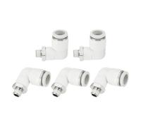 QUARKZMAN 5 Pcs Raccords Rapides À Pousser Coude Mâle 1/2 Pouce OD Tube x 1/8 Pouce Filetage NPT 90 Degrés Raccord Pneumatique Pour Eau Huile Gaz Air Tuyau, Blanc