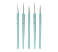QUARKZMAN 5 Pcs Set De Pinceaux De Détail, 6.5mm Pointe Fine Miniature Pinceaux pour Peinture Acrylique Huile Aquarelle(000), Bleu Clair