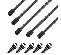 QUARKZMAN 5 Pcs Tube De Protection D'Antenne en Plastique 320mm Noir | Tube D'Antenne RC Avec Support Et Capuchon Pour RC Car Boat Drone Receiver