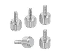 QUARKZMAN 5 Pcs Vis M2 x 5mm Pour Pied A Coulisse, Vis A Papillon A Tete Plate En Acier Inoxydable Boulons Métriques A Tete Ronde Moletée Poignées De Serrage Pour Outil De Mesure