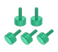 QUARKZMAN 5 Pcs Vis Moletée M3x10mm Vis Moletées à Tête Plate, en Alliage d'Aluminium Massif, Entièrement Filetées, pour Boîtiers d'Ordinateurs PC et Cartes Graphiques, Vert Armée
