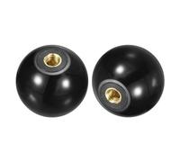 QUARKZMAN 5 Pièces de Boutons Sphériques Filetés, Bouton Sphérique Thermodurcissable M8 Fileté de 40mm de Diamètre pour Poignées de Commande d'Opération avec Insert en Cuivre, Noir