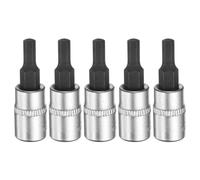 QUARKZMAN 5 Pièces Douille Hexagonale H4 1/4" Entraînement Carré Métrique Extension Impact Bit Power Nut Driver Set Acier S2 & CR-V Douille À Cliquet Bits, Argent Noir