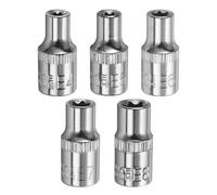 QUARKZMAN 5 pièces douilles E-Torx 1/4" Entraînement E4-E8 Torx externes profondes Cr-V 6 cannelures femelle entretien domestique bricolage longueur 1"