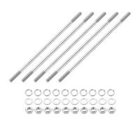 QUARKZMAN 5 pièces Goujons à Double Extrémité, M8x210 mm Acier Inoxydable 304 Tiges Filetées Doubles avec Écrous et Rondelles Plates & Freins, Goujons Filetés Doubles Vis Boulons