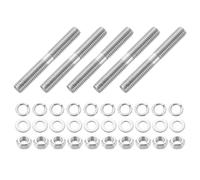 QUARKZMAN 5 pièces Goujons doubles, M8x60 mm Acier inoxydable 304 Tige filetée double avec Écrous et Rondelles plates & freins, Goujon fileté double pour entretien de la maison