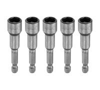 QUARKZMAN 5 pièces mèches à douille écrous hexagonaux 10mm, douille à 6 pans métrique, queue hexagonale 1/4", douilles magnétiques en acier CR-V longueur 2,56" (65mm)