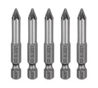 QUARKZMAN 5 pièces PZ1 Embout de tournevis à tige hexagonale 1/4" | en acier S2, longueur 50 mm/2", embouts hexagonaux magnétiques Phillips et plate, embouts de perceuse hexagonaux électriques