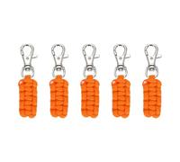 QUARKZMAN 5 Tire-fermetures, 3 pouces de corde nylon, prolongateur de fermeture éclairs, remplacement de fermetures tissées à la main avec boucle métallique pour vêtement, orange