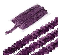 QUARKZMAN 5 Yards 0.8 Inch Elastic Sequins Trim Wine Red | 2 Rangs Plat Sequin Ruban Paillette Tissu Ruban pour Crafts DIY Frange Couture Costume Robe