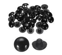 QUARKZMAN 50 Boutons En Plastique 0.47" (12mm) Type Cèpe Rond Noir | À Couture Avec Tige Pour Veste Manteau Chemise Robe De Mariage