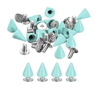 QUARKZMAN 50 Ensembles Cône Pointes Clous, 7x10mm Clous et Pointe Métal Vis Dos Rivet pour Vêtements Ceintures Sacs Chaussures Bricolage Maroquinerie, Vert