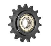 QUARKZMAN #50 Galet De Chaine À Rouleaux, Type C Alésage 17mm Pas 5/8" 15 Dents Tendeur, Finition Oxyde Noir Acier 1045 Avec Insert Roulement Simple Pour Chaines ANSI #50 (DIN/ISO 10A)