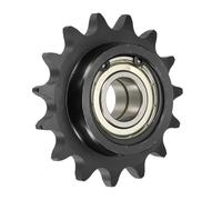 QUARKZMAN #50 Galet De Chaine A Rouleaux, Type C Alésage 20mm Pas 5/8" 15 Dents Tendeur Avec Double Roulement, Finition Oxyde Noir Acier 1045 Pour Chaines ANSI #50 (DIN/ISO 10A)