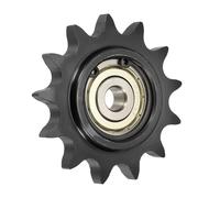 QUARKZMAN #50 Galet Tendeur Pour Chaîne À Rouleaux, Type C Alésage 10mm Pas 5/8" 13 Dents, Finition Oxyde Noir Acier 1045 Avec Insert Roulement Simple Pour Chaînes ANSI #50 (DIN/ISO 10A)