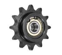 QUARKZMAN #50 Galet Tendeur Pour Chaîne À Rouleaux, Type C Alésage 12mm Pas 5/8" 12 Dents Avec Double Roulement, Finition Oxyde Noir Acier 1045 Pour Chaînes ANSI #50 (DIN/ISO 10A)