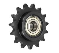 QUARKZMAN #50 Galet Tendeur Pour Chaîne À Rouleaux, Type C Alésage 17mm Pas 5/8" 15 Dents Avec Double Roulement, Finition Oxyde Noir Acier 1045 Pour Chaînes ANSI #50 (DIN/ISO 10A)