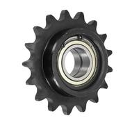 QUARKZMAN #50 Galet Tendeur Pour Chaîne À Rouleaux, Type C Alésage 25mm Pas 5/8" 17 Dents Avec Double Roulement, Finition Oxyde Noir Acier 1045 Pour Chaînes ANSI #50 (DIN/ISO 10A)