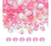 QUARKZMAN 50 Gram Paillettes En Vogue 13mm Paillettes Coquillage Et Strass Avec 2 Troues Pour Boucles D'Oreilles Vetements Broderie Couture DIY Fournitures Art, Rose Fonce Lait Couleur