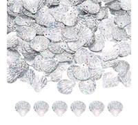QUARKZMAN 50 Gram Paillettes Lâches 13mm Paillettes Coquillage Et Strass Avec 2 Trous Pour Earrings Clothing Embroidery Couture DIY Art Crafts Supplies, Laser Silver Gray