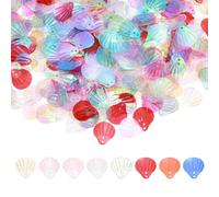 QUARKZMAN 50 Gram Paillettes Lâches 18mm Paillettes Coquillage Et Strass Avec 2 Trous Pour Earrings Vêtements Broderie Couture DIY Art Crafts Fournitures, Fantasy Transparent Multicolored